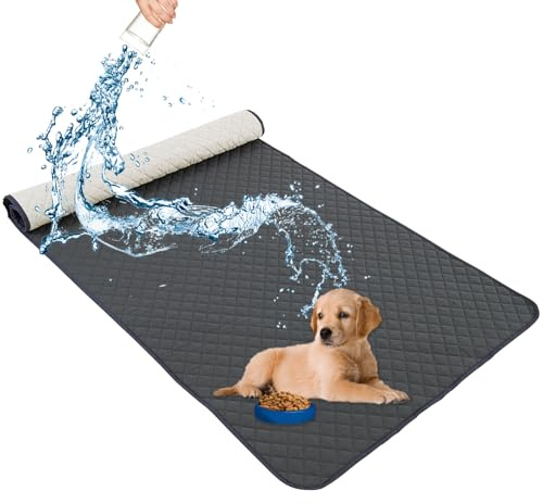 KYJSW Housse De Canapé 100% Imperméable, Couverture pour Chien, Tapis De Chat Antidérapant Lavable, Housse De Lit pour Chiots Chiens (Gris foncé,76x203 cm)