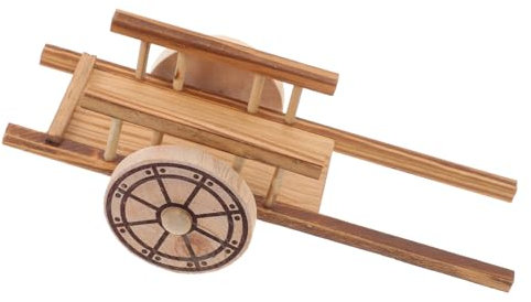Toyvian Miniature Farm Cart Model Simulation Trolley Toys for Boys and Girls Small Wooden Garden Cart Model Decorative Miniature Landscape Adornments