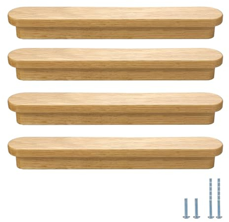Evionlin Lot de 8 poignées de porte de placard en bois de chêne 19,8 cm