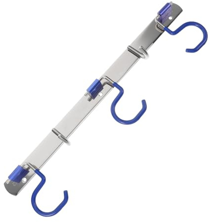 Ciieeo Perchero De Pared Sin Perforaciones Con Múltiples Ganchos De Acero Inoxidable Para Colgar Toallas Escobas y Trapeadores Baño o Cocina