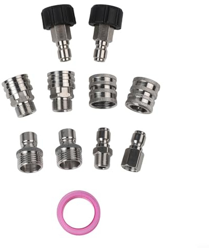 Gdfnmogo Idropulitrice in acciaio inox M22-14 a 3/8 pollici Quick Connect Kit adattatore 10 pezzi per accessori per pulitore ad alta pressione