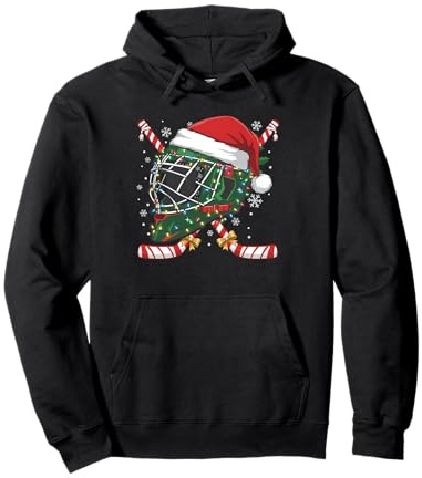 Casco de Hockey sobre Hielo de Navidad de Papá Noel para Hombres, niños y Adolescentes Sudadera con Capucha