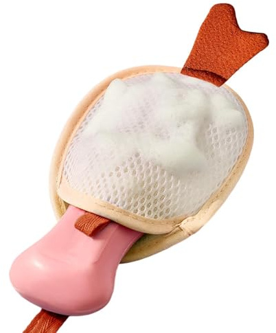 per sapone a tema animale, a rete fine, 13,5 cm, cordino integrato, spazzola lisciante per il corpo, in rete schiumosa, per viaggi, hotel, casa, bagno, doccia