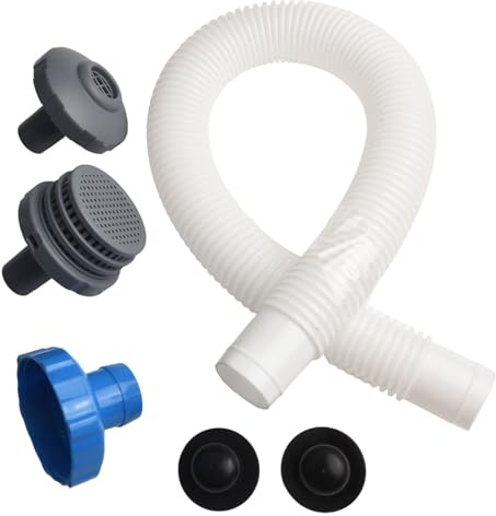 Kit de boquillas de agua para piscina de entrada y suelo, adaptador incluye manguera de skimmer – Rejilla coladora B sobre el conector de goma, filtro de goma (ABS/PC/goma, manguera de 1,5 de diámetro