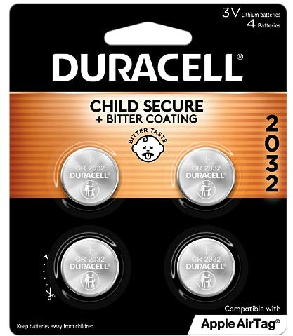 Duracell Specialty 2032 Lithium Coin Battery 3V, Pack Of 4, With Baby Secure Technology And Suitable For Key fobs, Scales, Wearables And Medical Devices (DL2032/CR2032)…