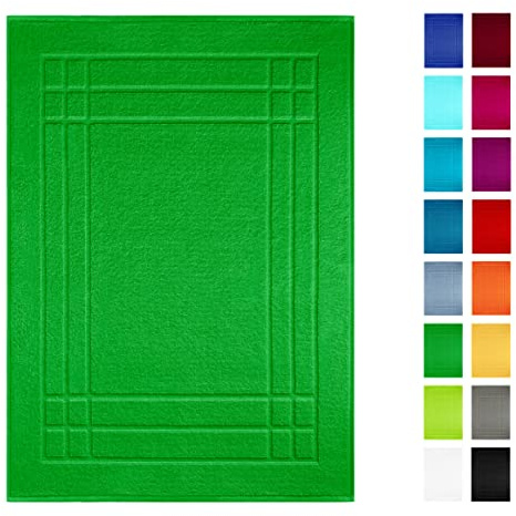Lashuma Badematte Forst - Grün, Linz 50x70 cm Wannenvorleger Frottee aus 100% Baumwolle