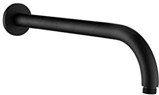 Keenware KSA-182 Pommeau de douche rond en laiton avec bras de sortie murale Noir mat