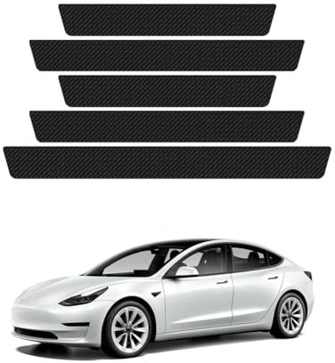 5 Stück Auto einstiegsleisten Schutz für T-ROC, ladekantenschutz Kofferraum stoßstangenschutz Kohlefaser Carbon Folie Auto