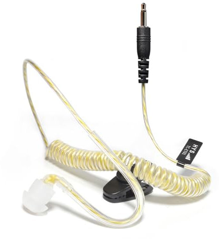 HYS Earphones Sound Tube - 3.5 mm Jack - One Ear - Listen Only Headphones with Balanced Fitting - Headphones Headset for Radios Speaker Microphones