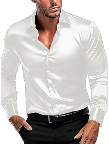 Camicia Uomo No Stiro Camicia Elegante Botton Down Classica Tinta Unita Camicie Manica Lunga Cotone Coreana Traspirante Bluse Estiva Bianca Casual Camicia Da Lavoro Da Cerimonia Per Le Vacanze