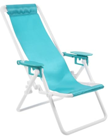 Housoutil Chaise Longue Pliante Miniature pour Jardin Camping Terrasse Léger Confortable Mobilier De Plage Portable