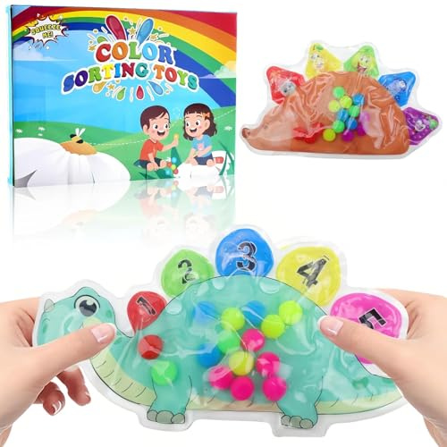 HASLED 2 Stück Sensorisches Spielzeug, Niedlich Reise Spielzeug, Kinder Sortierspiel, Tiere Weiche Stressabbau Sensory Spielzeuge, Bunt, für Kinder mit Adhs und Autismus