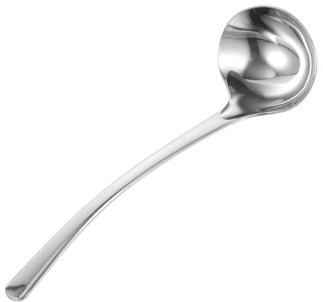 ELAYARD Cucchiaio da Minestra in Acciaio con lungo Cucchiaio da Servizio Versatile Resistente e Adatto Miscelare Servire Zuppe e Gelati