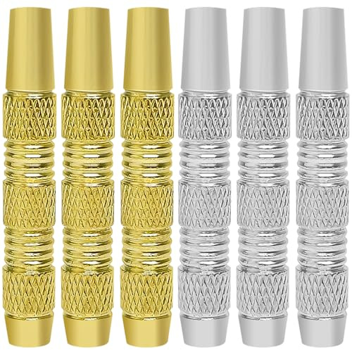 CiShow 6 Pcs Copper Dart Replace Barrel Accessories, 16 g Steel Tip Darts Handlebar Set, Dart Barrels Hard Soft, Knurled Brass Soft Dart Grip for Soft and Steel Darts, Precision Barrels for Optimum