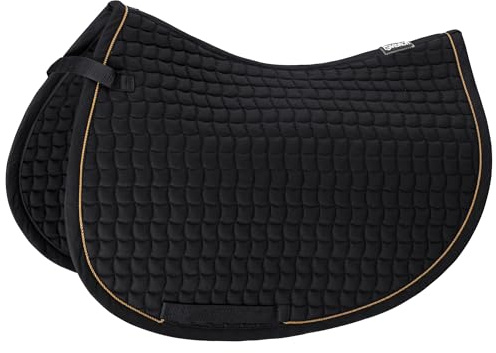Eskadron Schabracke Cotton mit Farbiger Biese, schwarz/Gold, Dressur