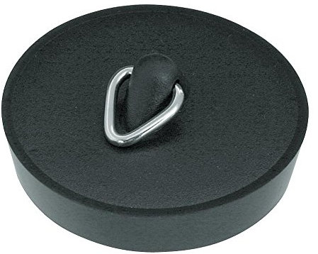 Homexpert 2er Set Abflussstopfen, Abflußstöpsel, Ø 48,5 mm, mit Haken, schwarz