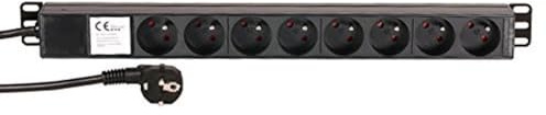 Adam Hall 19 Parts 87478 - Multiprise secteur 8 prises rackable 19, connecteurs France