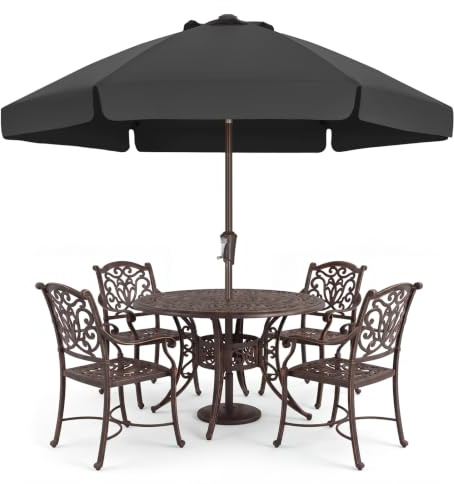 ABCCANOPY Sonnenschirm im Freien Wasserabweisende Bespannung -Gartenschirm Marktschirm, 230cm,Dunkelgrau