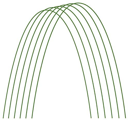 JYCRA Gartenstecker aus Metall, 1,2 m, rostfreier, biegbarer Stahl mit kunststoffbeschichteten Stützreifen, Pflanzstäbe für Tomaten, Gurken, Bohnen, 6 Stück