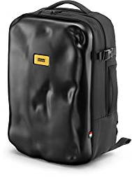 CRASH BAGGAGE Iconic Backpack | Zaino Multitasche con Guscio Rigido e Protettivo Design Ammaccato Porta Laptop e Tablet Schienale Ergonomico Maniglia Esterna e Laterale (46x32x20 cm) Black