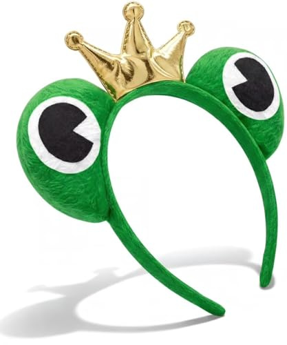 Hatstar Frosch König Haarreifen | Haarreif mit Froschaugen und Krone | Crazy Frog Headband | für das perfekte Kostüm Accessoire zu Karneval & Fasching für Damen und Herren
