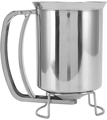 Distributeur de Pâte, Distributeur de Pâte à Crêpes en Acier Inoxydable Cuisson Cupcakes Cuisson Crêpes Bec Jauge de Mesure Verseur de Crêpes pour la Cuisson de Cupcakes Muffins