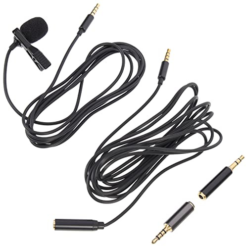 SUPVOX Mic for Pc 2 Sets Microphone Clip on Omnidirectional Tiny Recording Supplies Connector Dual Extension Rope Camera Phone Omnidirectional Condenser Wire Adapter