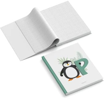 easyprint Notizbuch personalisiert mit Name | Buchstabe Monogramm Initiale P | 201 x 297 mm | DIN A4 | Hardcover | 128-seitig | Papier 100 g/m² | kariert | Tagebuch | Notizblock | Reisetagebuch