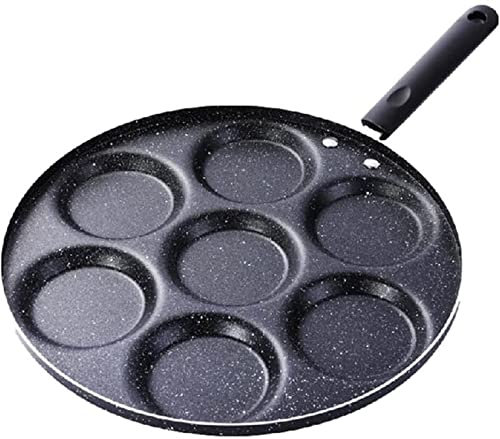 Sartén para Tortitas Panqueque Sartén, Sartén De Huevo, Sartén De La Tortilla De 7 Orificios For Huevos De Huevos Ham Pancake Maker Frying Pans Creative No-Stick Sin Soil-Humo Desayuno Parrilla Pan Po