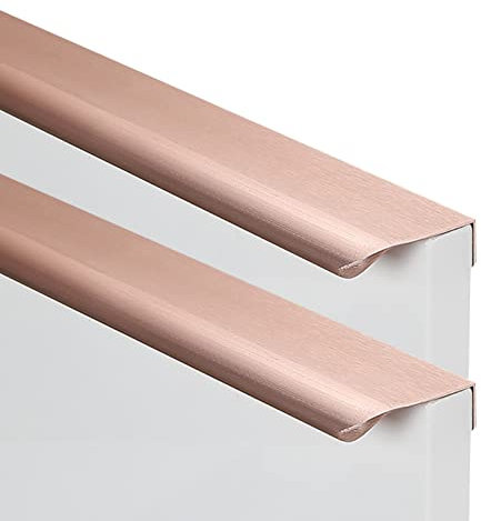 2 Stück unsichtbar Schrankgriffe Möbelgriff Versteckt SchubladenKnöpfe Abgerundete Ecken Türgriff Hinterschraubgriff für Schlafzimmer Kleiderschrank Profilgriff (1200mm,Roségold)