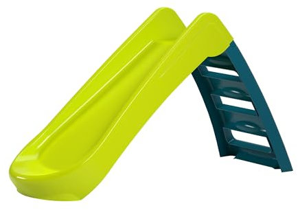 Sport1 scivolo per bambini 3 gradini pieghevole salvaspazio. Scivolo da giardino per bambini 1-3 anni super resistente. Scivolo per bambini da casa in plastica 130x47x72cm. Lime/Petrolio. Max 30kg