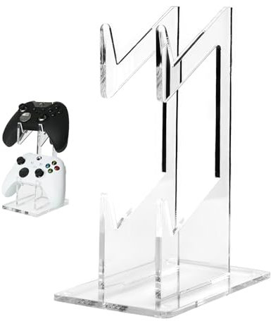 Novstuf Support Universel Gaming pour Casque et Manette de Jeu - Support Bureau Acrylique Transparent pour Gamepad