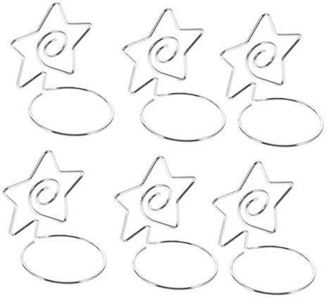SEWACC 30 Stk Halter Für Fotoclips Tischnummernhalter Für Die Hochzeit Inhaber Der Tischnummer Bildhalter-clips Tischkartenhalter Memo-clip Visitenkartenhalter Fotohalter Metall Silver
