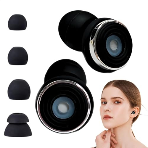 Tapones para los oídos con cancelación de ruido, tapones ergonómicos de silicona para dormir, tapones reutilizables con cancelación de ruido, tapones para los oídos a prueba de sonido para viajes