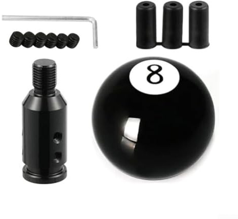 PETSTIBLE Pomo de palanca de cambios de coche con 8 bolas de billar que se adapta a la mayoría de cambiadores manuales y automáticos