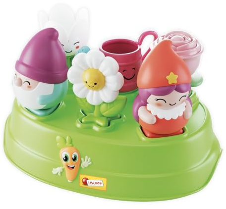 Lisciani - CAROTINA BABY Edu Shapes - Goblins & Flowers - Pedagogiskt spel för bebisar 10+ mån - lär dig färger och former - 6 figurer - logisk utveckling - finmotorik - sensorisk aktivitet