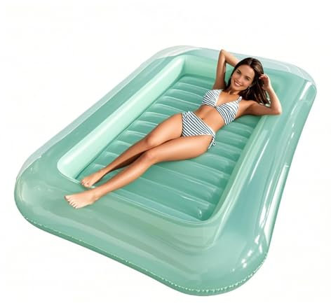 Teksome Pool Liege Luftkissen,Wasser Luftmatratzen Für Erwachsene - Dickes Luftbett Für Sommer Camping Garten Poolparty Badesee Outdoor-Freizeit
