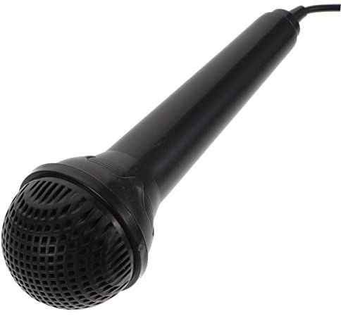 LALADEFIEE Micrófono de Mano Cable para Teclado Electrónico, Conexión Directa y Portátil, Micrófono Vocal Doméstico Negro, 3.5