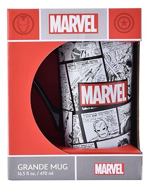 Marvel Characters Hot Chocolate Ceramic Mug 470ml / 16.5oz, Official Licensed Large Superhero Drinkware for Fans