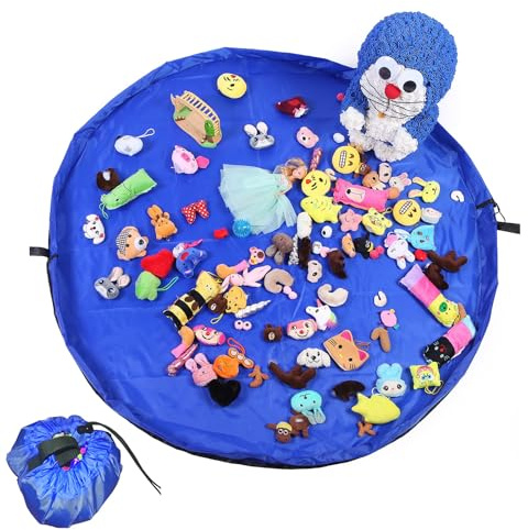 LaresDay Bolsa de almacenamiento de juguetes de 150 cm XL, gran saco de limpieza para niños, rápido y fácil, bolsa plegable con cordón para juguetes, limpieza rápida, manta de juegos para bebés