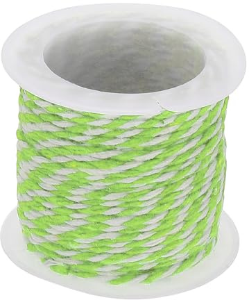 sourcing map Cordón de algodón trenzado colorido de 1.5 mm, 11 yardas, cordel de algodón de 4 capas para hacer pulseras de amistad, manualidades, joyería, envoltura de joyas, suministros de decoración