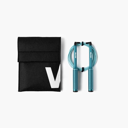 Velites Fire 2.0 Corde à sauter ultralégère en aluminium | Pour le cross training, le HIIT, la boxe et le double saut | Poignée antidérapante avec roulements | Sac et application inclus