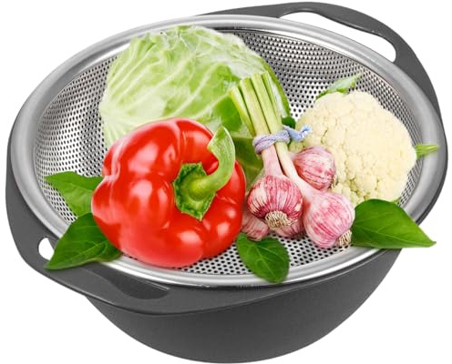 Healifty Scolapasta Acciaio Inossidabile con Ciotola per Lavare e Verdure Capacità per Preparare Famiglia