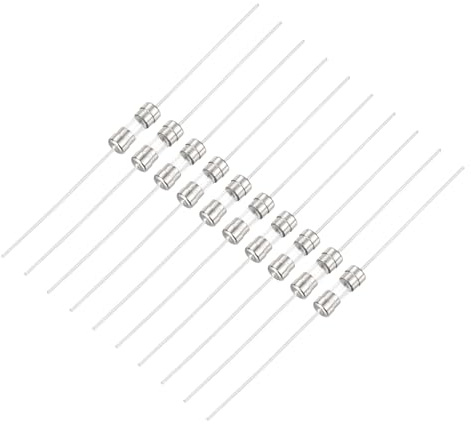 QUARKZMAN 0.5A 250V Glassicherung 3.6 x 10mm, 10 Stück Schnellschlag Auslösecharakteristik Sicherung mit Anschlussdraht für Leiterplatten Elektronische Geräte Haushaltsgeräte, Silber