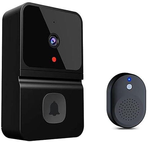 Smart Video Doorbell with PIR Motion Detection - Wireless, WiFi Enabled, Black