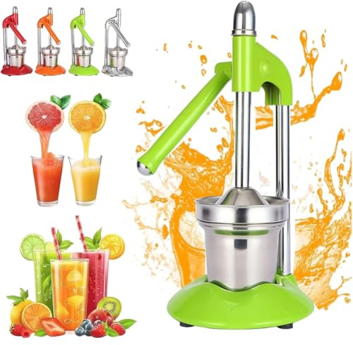 Exprimidor de mano de hierro fundido, exprimidor profesional de cítricos de alta resistencia, máquina de trituración de cítricos de limón de acero inoxidable para zumo de naranja de limonada fresca