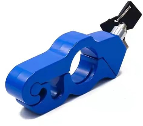 Lenkradkralle Leichtes Aluminium-Lenkerschloss mit 2 Schlüsseln für Elektroroller und Motorräder, ideal zur kurzfristigen Diebstahlabschreckung Lenkradsperre(Blue)