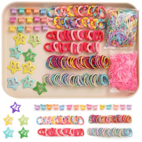875 Pack Girls Hair Accessories Toddler Hair Bobbles Colorful Seamless
