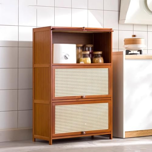 60 cm diskbänkskåp, 3-nivåers rack med dörrar, multifunktionell nizer, platsbesparande hyllor för kök, skafferi och matsal, slish och design