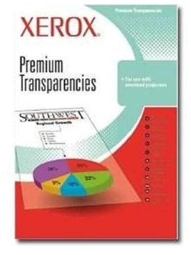 Xerox 003R98205 Premium Farb-Overheadfolie Packung mit 50 Blatt in DIN A4, für Laser- und Farblaser, klar
